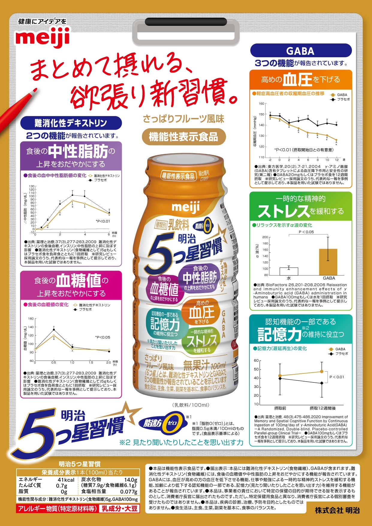 明治　５つ星習慣　100ml×７本セット ×4週分(計28本)